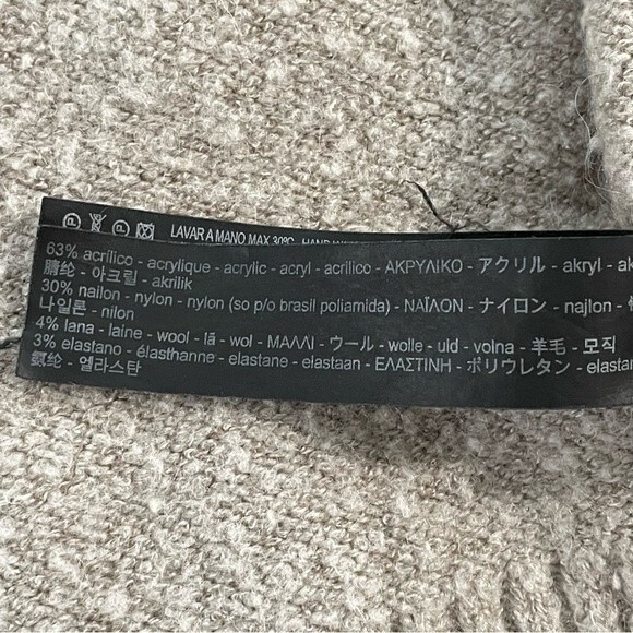 ZARA Knit Neutral Size SMALL Cardigan Women's‎ Oatmeal Open Front Sweater - Picture 8 of 8